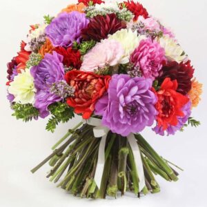 Bouquet misto con dalie colorate